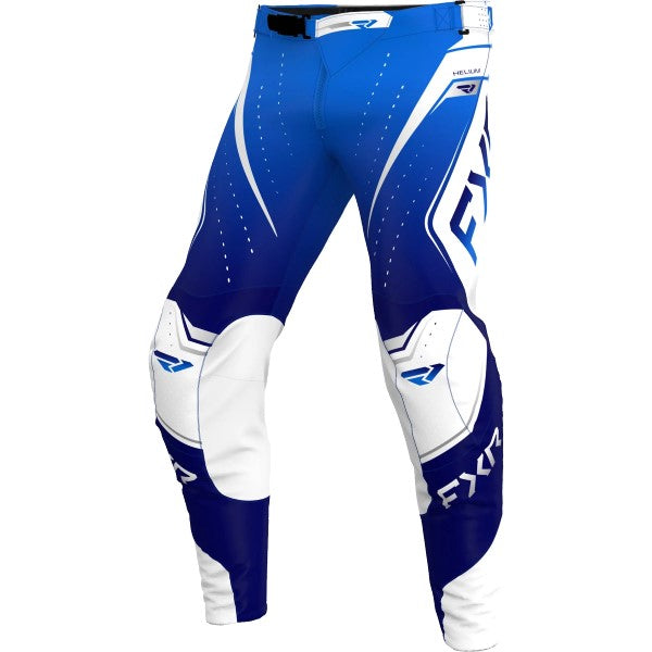 Pantalon de Motocross Helium Edge Bleu/Blanc de face