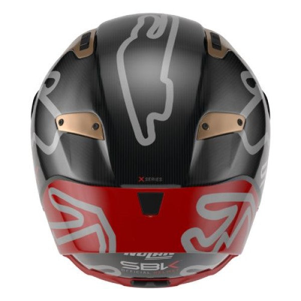 Casque Intégral de Moto X-804 RS UC SBK REPLICA Tibault Noir/Gris/Rouge, arrière