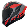 Casque Intégral de Moto X-804 RS UC LESMO Nolan Rouge/Gris, vue 3/4 