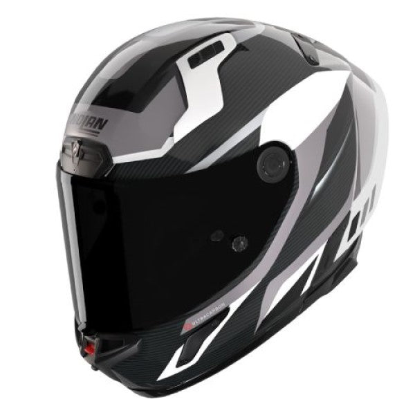 Casque Intégral de Moto X-804 RS UC LESMO Nolan Noir/Blanc, vue 3/4 haut