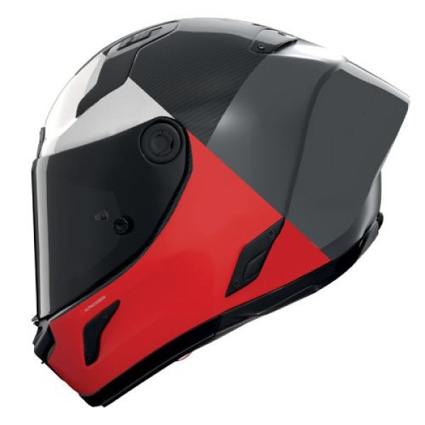 Casque Intégral de Moto X-804 RS UC BLOCCO Nolan Rouge/Gris, vue 3/4