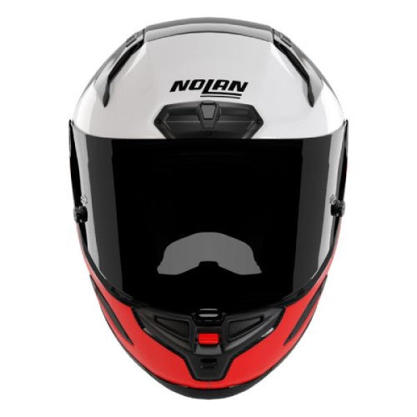 Casque Intégral de Moto X-804 RS UC BLOCCO Nolan Rouge/Gris, de face
