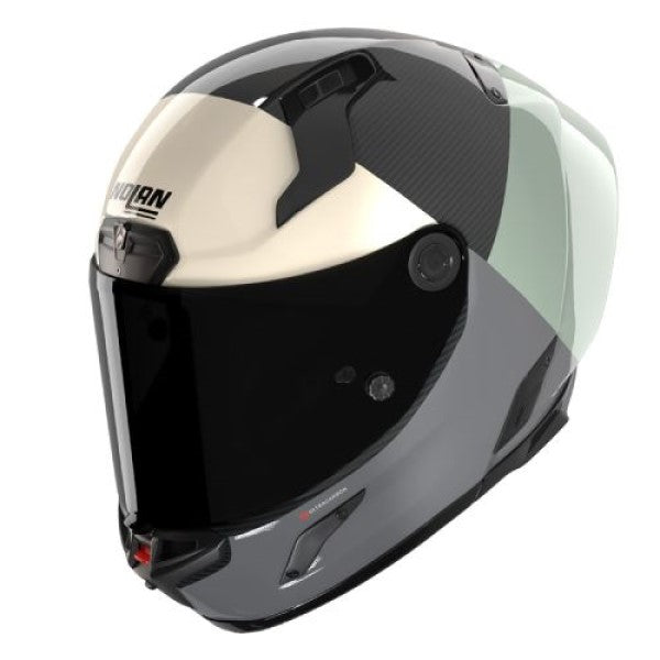 Casque Intégral de Moto X-804 RS UC BLOCCO Nolan Noir/Vert, vue 3/4 haut