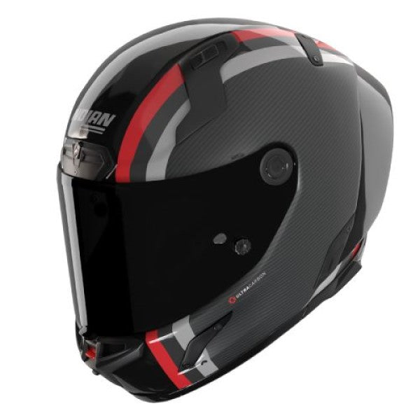 Casque Intégral de Moto X-804 RS UC GEMINI Nolan Noir/Rouge/Anthracite, vue 3/4 haut