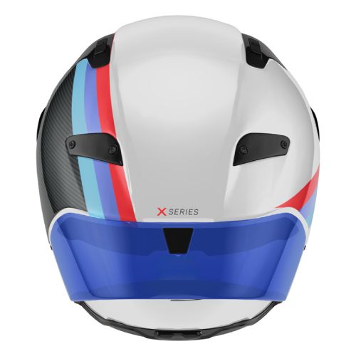 Casque Intégral de Moto X-804 RS UC GEMINI Nolan Blanc/Bleu/Rouge, arrière