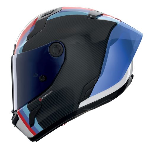 Casque Intégral de Moto X-804 RS UC GEMINI Nolan Blanc/Bleu/Rouge, vue 3/4