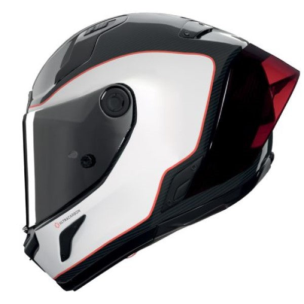 Casque Intégral de Moto X-804 RS UC ASSO DI PICCHE Nolan Blanc/Rouge, vue 3/4