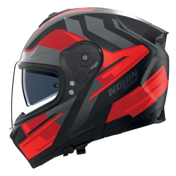 Casque Intégral de Moto N80-8 TRITTICO Nolan Noir/Rouge/Anthracite, vue 3/4