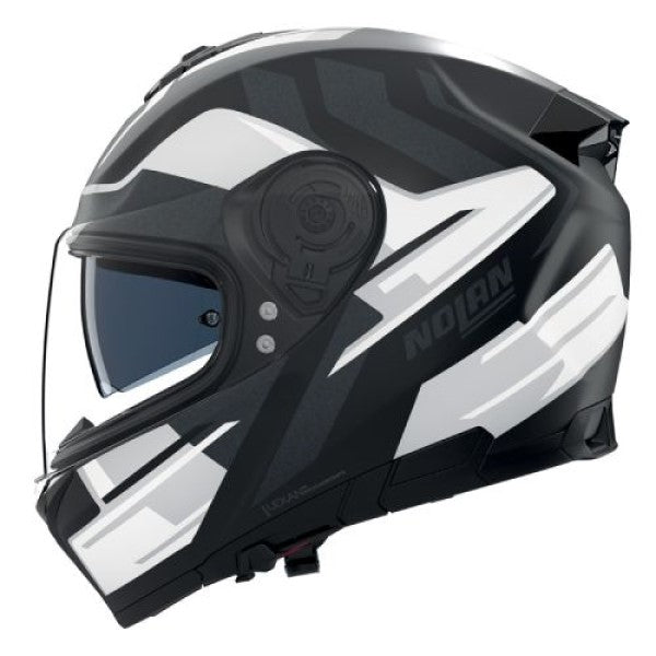 Casque Intégral de Moto N80-8 TRITTICO Nolan Noir/Blanc/Anthracite, vue 3/4