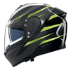 Casque Intégral de Moto N80-8 FERVO Nolan Anthracite/Vert, vue 3/4