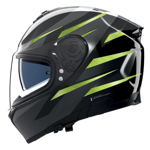 Casque Intégral de Moto N80-8 FERVO Nolan Anthracite/Vert, vue 3/4
