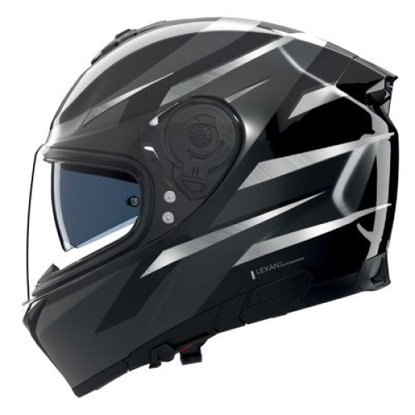 Casque Intégral de Moto N80-8 FERVO Nolan Noir/Argent, vue 3/4