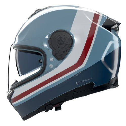 Casque Intégral de Moto N80-8 INCLINE Nolan Bleu/Blanc/Rouge, vue 3/4
