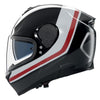 Casque Intégral de Moto N80-8 INCLINE Nolan Anthracite/Blanc/Rouge, vue 3/4 haut