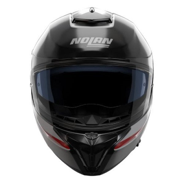 Casque Intégral de Moto N80-8 INCLINE Nolan Anthracite/Blanc/Rouge, de face