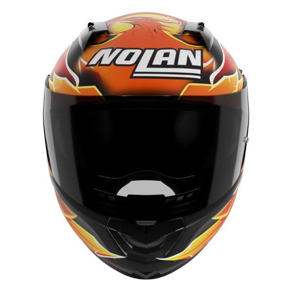 Casque Intégral de Moto N60-6 SPORT IANNONE REPLICA Nolan Noir/Orange, de face