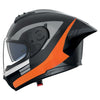 Casque Intégral de Moto N60-6 Sport Contrasto Nolan Noir/Orange, vue 3/4 