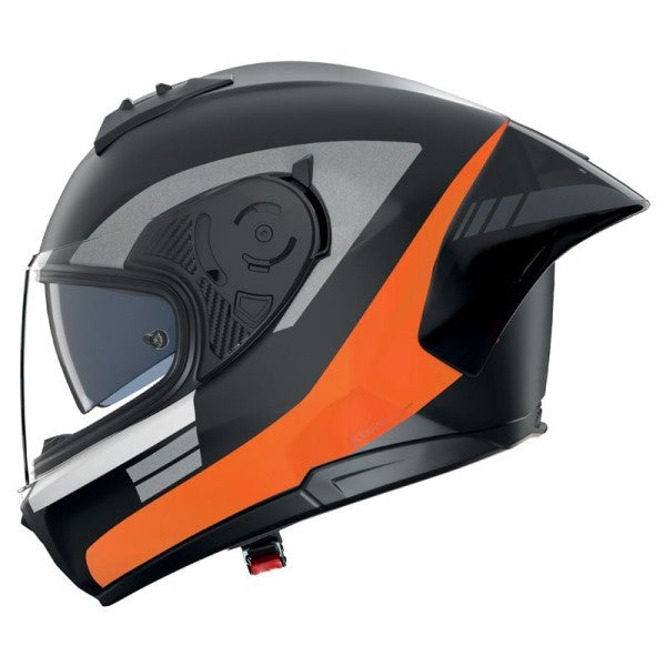 Casque Intégral de Moto N60-6 Sport Contrasto Nolan Noir/Orange, vue 3/4 