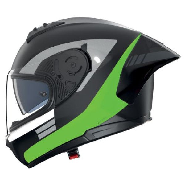 Casque Intégral de Moto N60-6 Sport Contrasto Nolan Noir/Vert, vue 3/4 