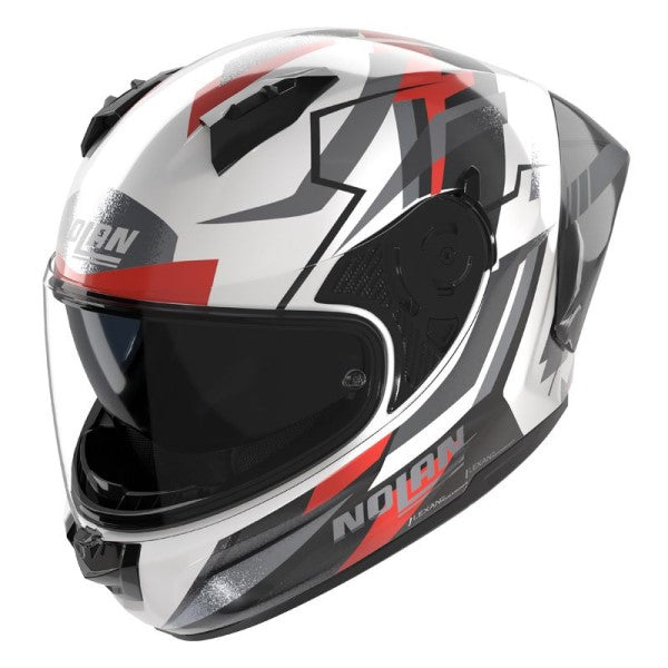 Casque Intégral de Moto N60-6 Sport Corsa Nolan Blanc/Noir/Rouge, vue 3/4