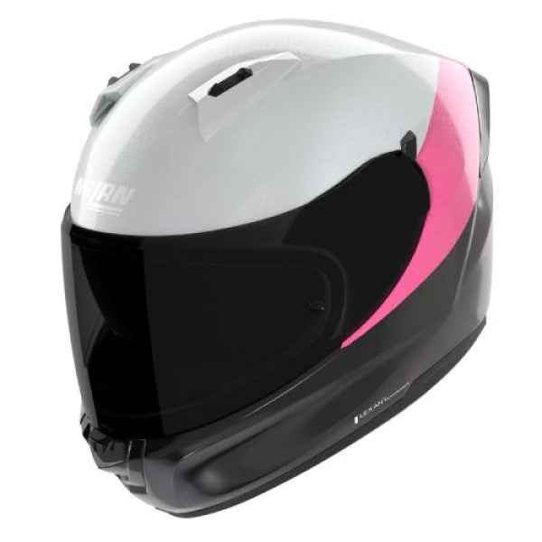 Casque Intégral de Moto N60-6 VERNICIATURA SPECIALE Nolan Noir/Blanc, vue 3/4 haut