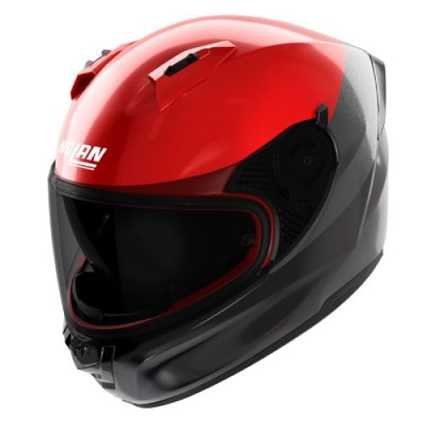 Casque Intégral de Moto N60-6 VERNICIATURA SPECIALE Nolan Noir/Rouge/Gris, vue 3/4 haut