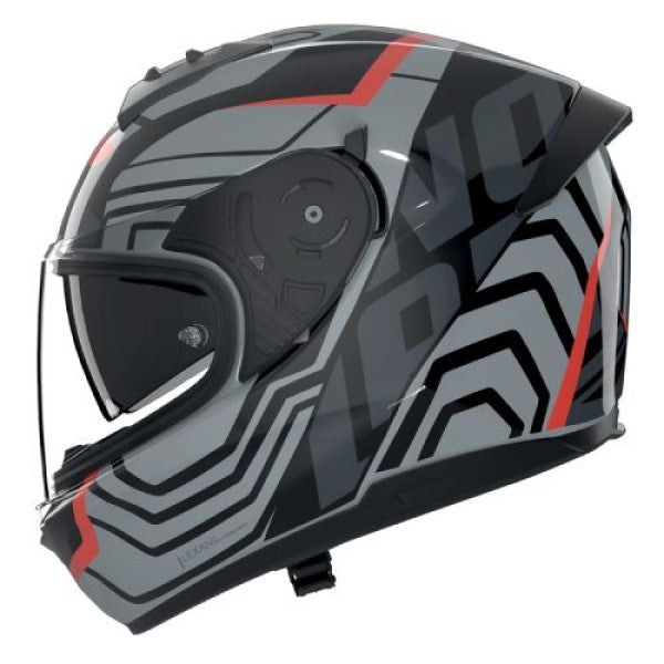 Casque Intégral de Moto N60-6 ECLETTICO Nolan Noir/Gris/Rouge, vue 3/4