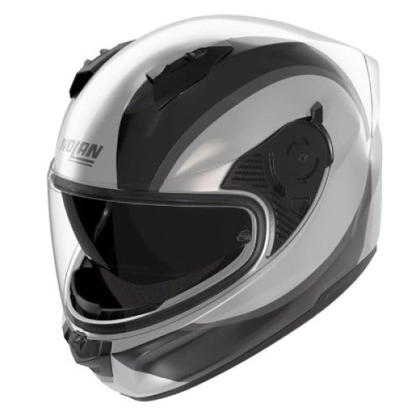 Casque Intégral de Moto N60-6 BIFASE Nolan Blanc/Noir, vue 3/4 haut