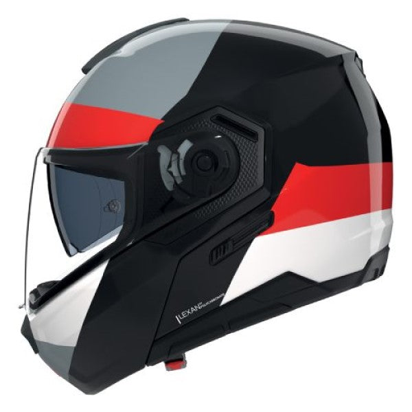 Casque Modulaire de Moto N90-3 Blocco Noir/Rouge/Blanc, côté gauche
