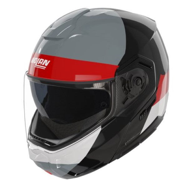 Casque Modulaire de Moto N90-3 Blocco Noir/Rouge/Blanc, Vue inclinée gauche