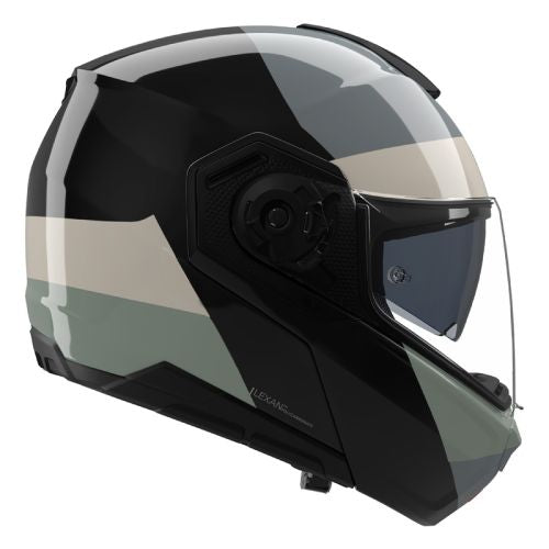 Casque Modulaire de Moto N90-3 Blocco Blanc/Gris/Vert, côté droit