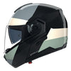 Casque Modulaire de Moto N90-3 Blocco Blanc/Gris/Vert, côté gauche