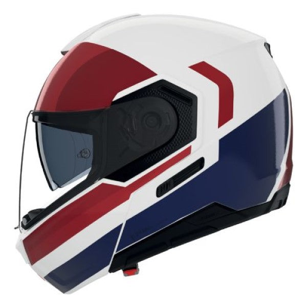 Casque Modulaire de Moto N90-3 Roboto Bleu/Blanc, côté gauche