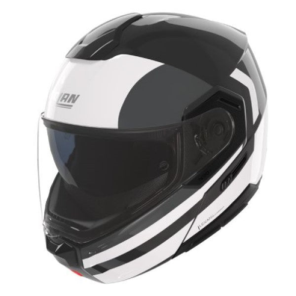 Casque Modulaire de Moto N90-3 Roboto Gris/Blanc, Vue Inclinée