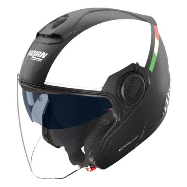 Casque Ouvert de Moto N40-5 Bellavista Noir/Blanc, vue inclinée vers la gauche