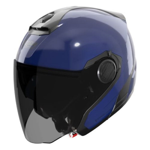 Casque Ouvert de Moto N40-5 Classico Nobile Bleu, vue inclinée vers la gauche