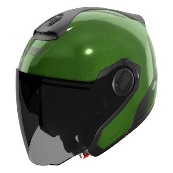 Casque Ouvert de Moto N40-5 Classico Nobile Vert, vue inclinée vers la gauche