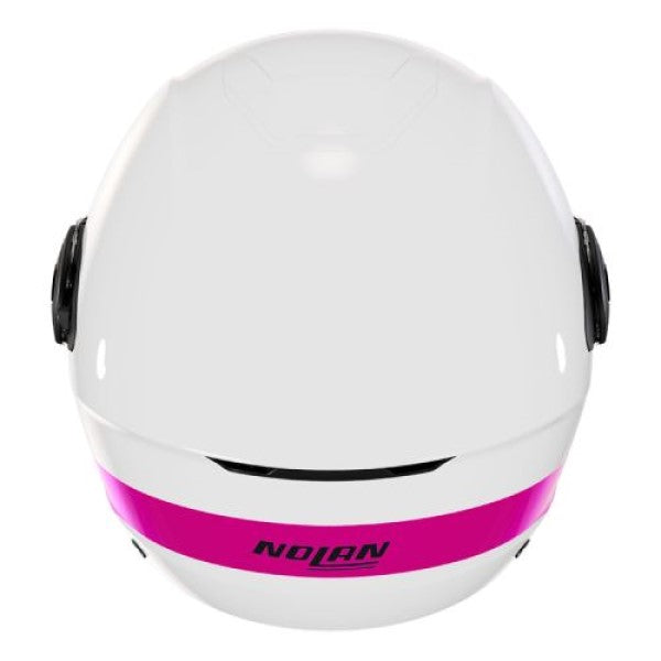 Casque Ouvert de Moto N20-2 Visor Zefiro Blanc/Rose, Dos