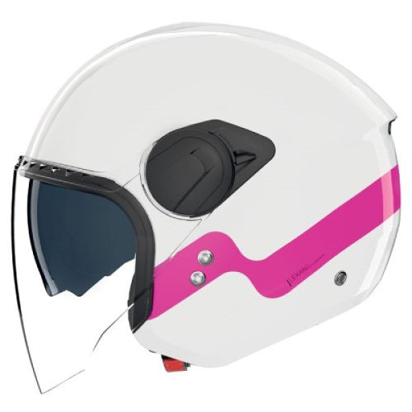 Casque Ouvert de Moto N20-2 Visor Zefiro Blanc/Rose, côté gauche