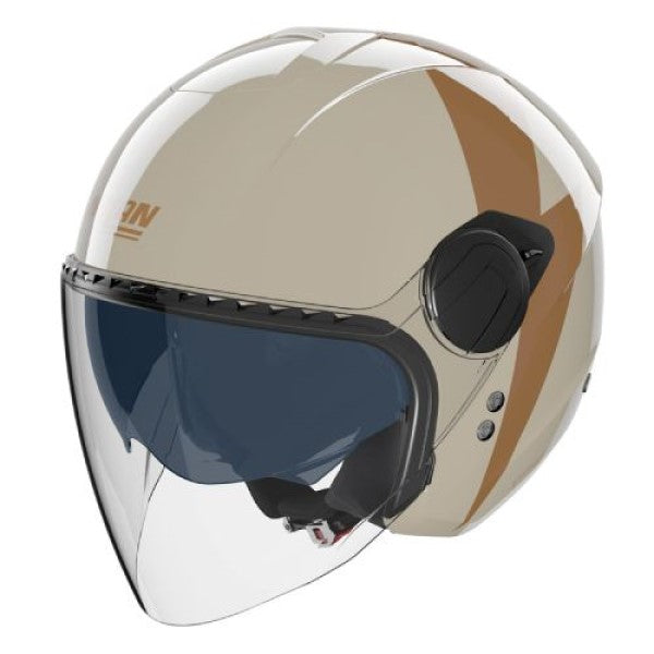 Casque Ouvert de Moto N20-2 Visor Impeto Beige, vue inclinée vers la gauche