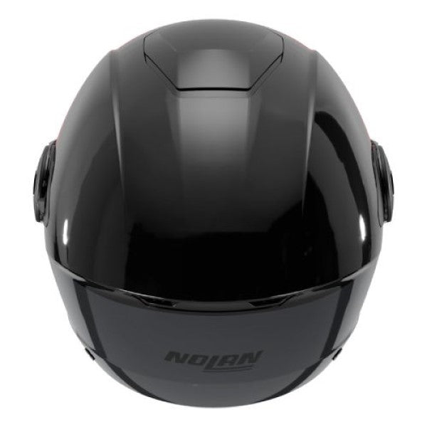 Casque Ouvert de Moto N20-2 Visor Blocco, Noir/Rouge/Blanc Dos