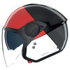 Casque Ouvert de Moto N20-2 Visor Blocco Noir/Rouge/Blanc