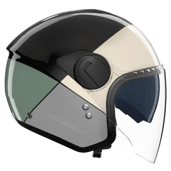 Casque Ouvert de Moto N20-2 Visor Blocco Noir/Vert, côté droit