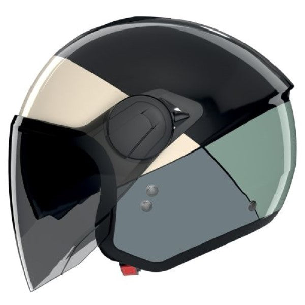 Casque Ouvert de Moto N20-2 Visor Blocco Noir/Vert, côté gauche