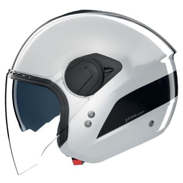 Casque Ouvert de Moto N20-2 Visor Dolce Vita Blanc/Noir, côté gauche