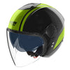 Casque Ouvert de Moto N20-2 Visor Dolce Vita Noir/Fluo Jaune