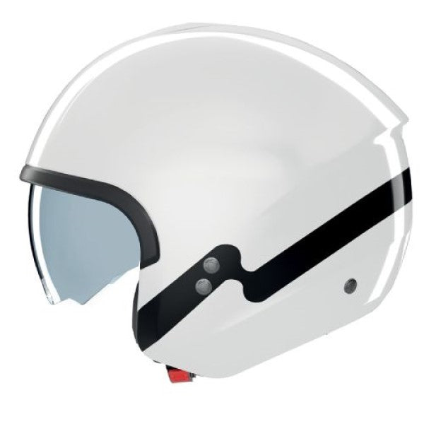 Casque Ouvert de Moto N20-2 Zefiro Blanc/Noir, côté gauche