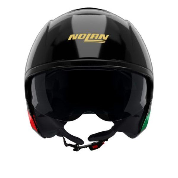 Casque Ouvert de Moto N20-2 Zefiro Noir/Vert, de face