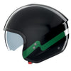 Casque Ouvert de Moto N20-2 Zefiro Noir/Vert, côté gauche