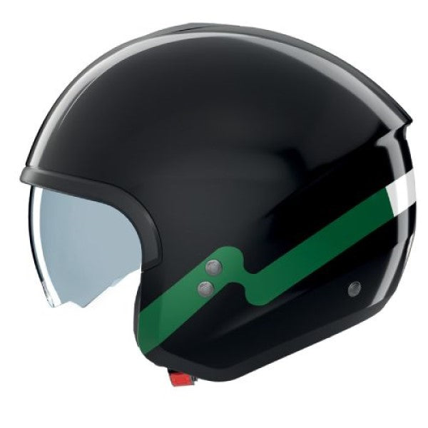 Casque Ouvert de Moto N20-2 Zefiro Noir/Vert, côté gauche
